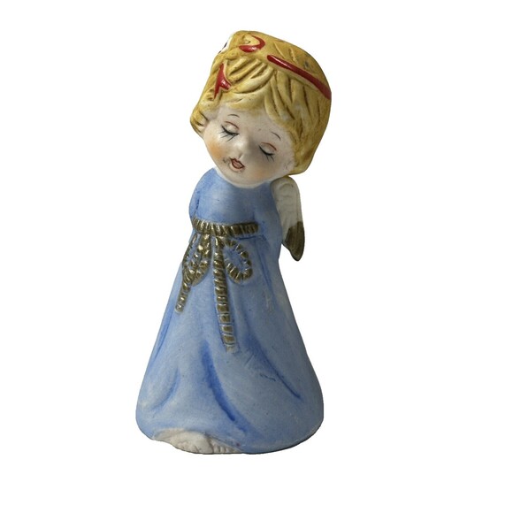 Vintage 1970's JASCO Porcelain Bashful Belle Angel Bell w/Arms Behind Back - Picture 1 of 4